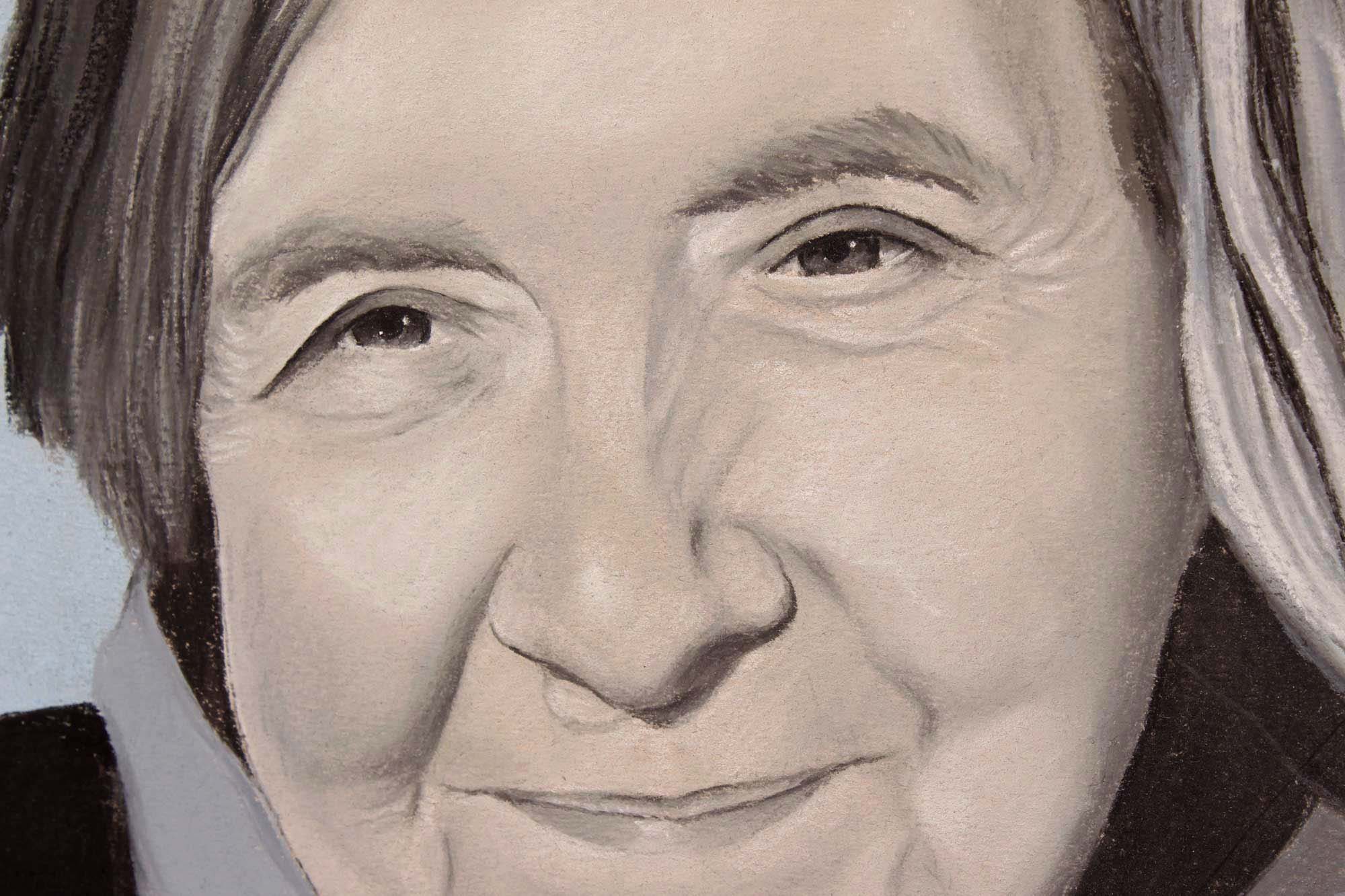 Juodai baltas portretas pagal nuotrauką