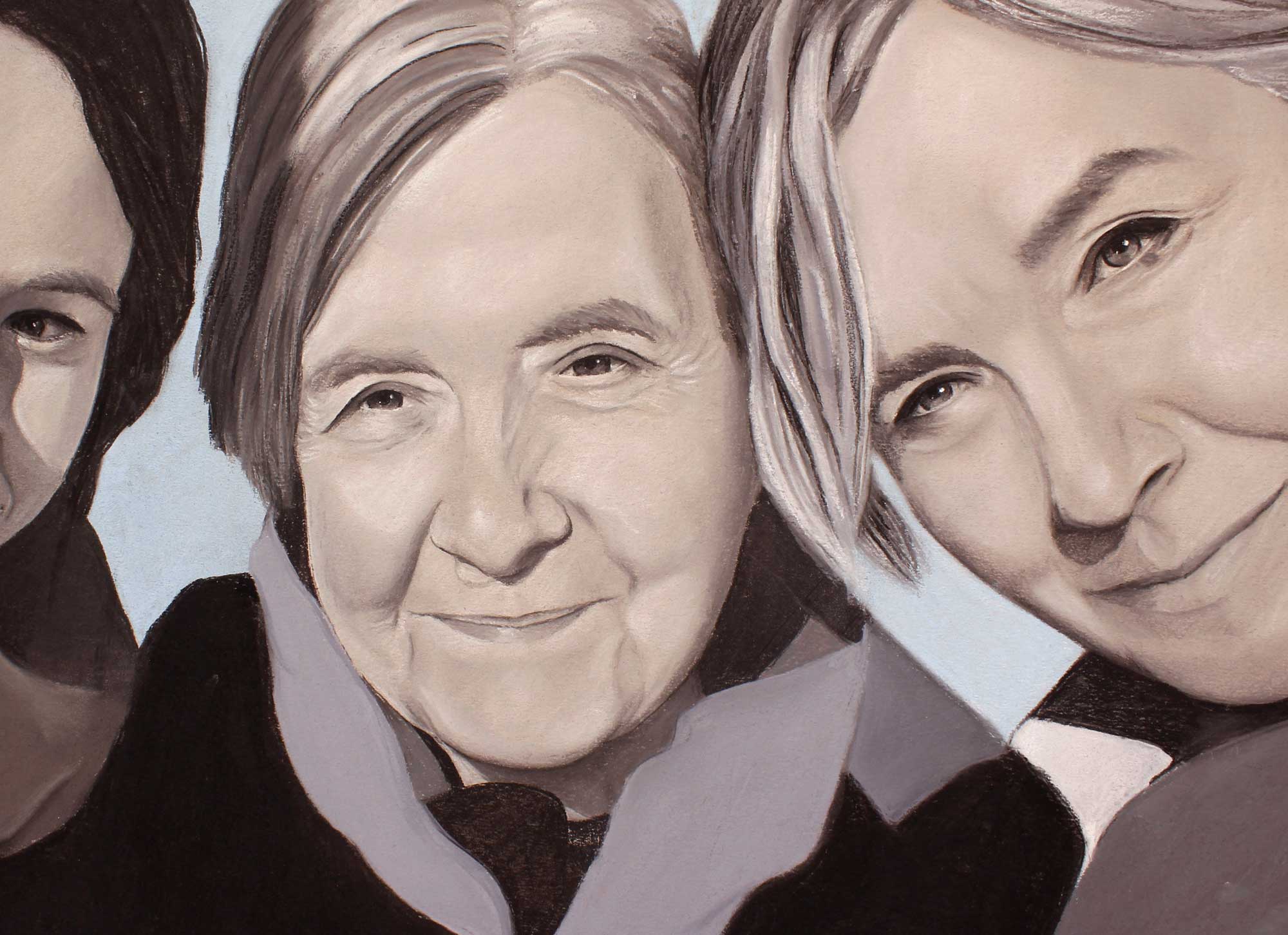 Juodai baltas portretas pagal nuotrauką